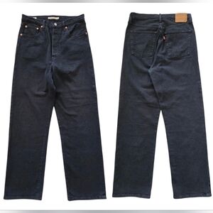 Levi's Premium Jeans Womens 30 Black Ribcage Straight Ankle Button Fly High Rise